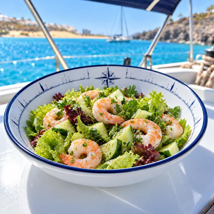 Green salad with shrimp
