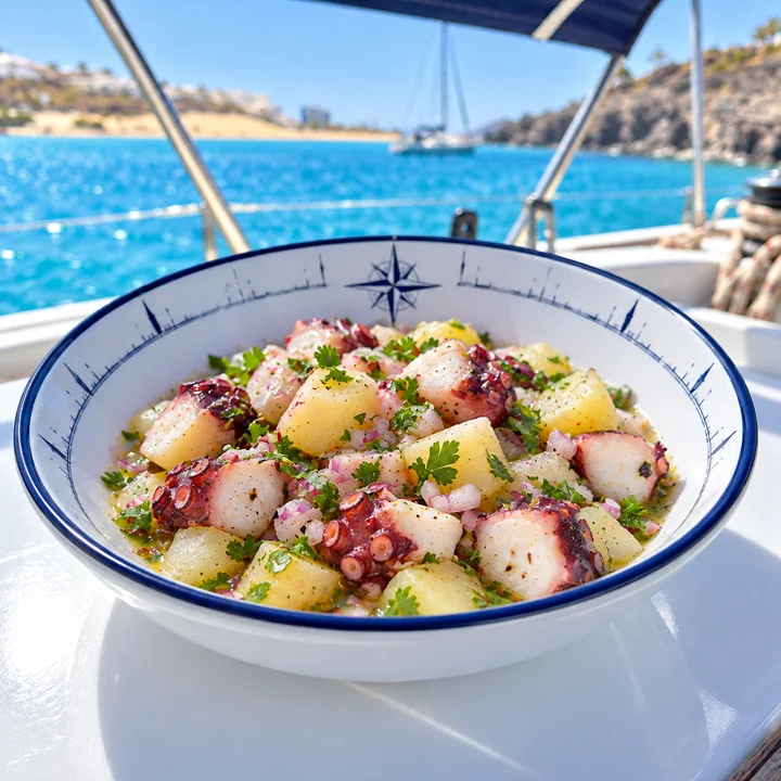 Potato salad with octopus
