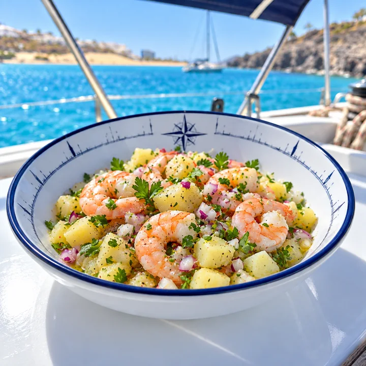 Potato salad with shrimp