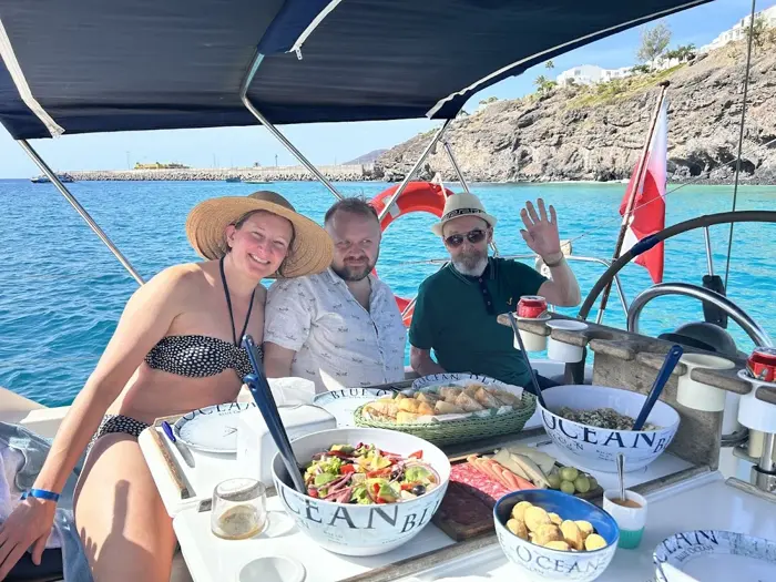 Guests enjoying lunch on board